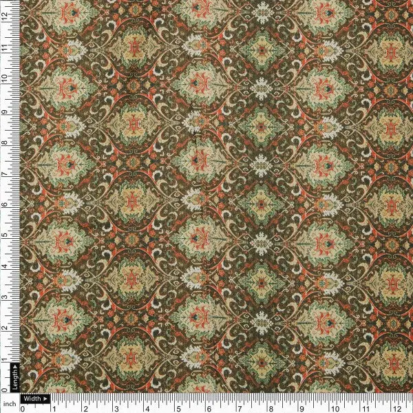 Vintage Damask & Ogee Patterned Soft Rayon Dress Fabric - Image 4