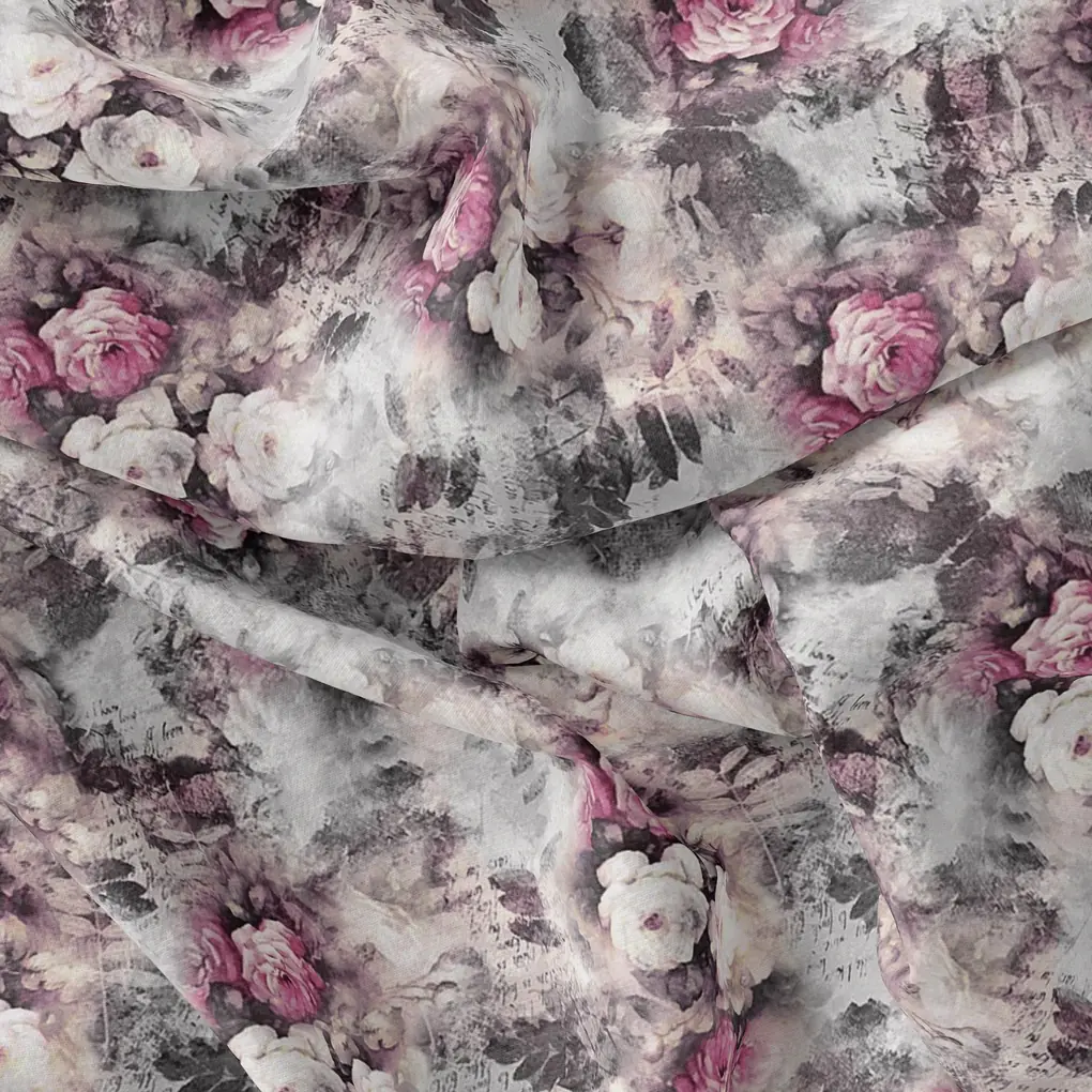 Vintage Floral Art Collection Digital Printed Fabric - Image 3
