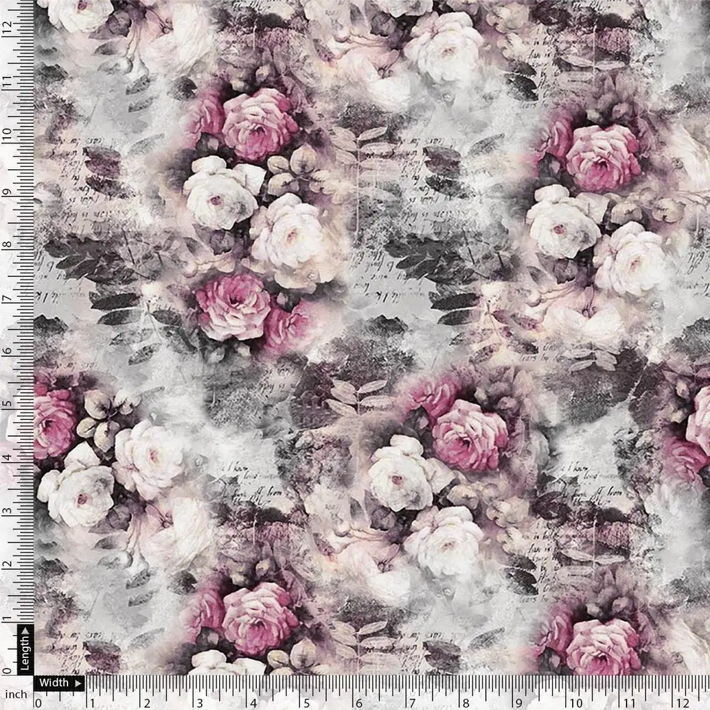 Vintage Floral Art Collection Digital Printed Fabric - Image 4