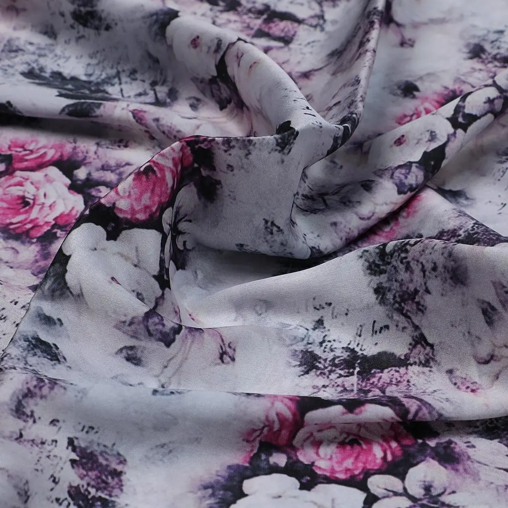 Vintage Floral Art Collection Digital Printed Fabric - Japan Satin - Image 3