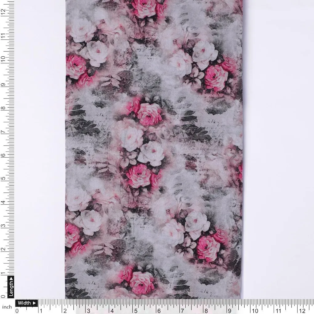 Vintage Floral Art Collection Digital Printed Fabric - Cotton - Image 4