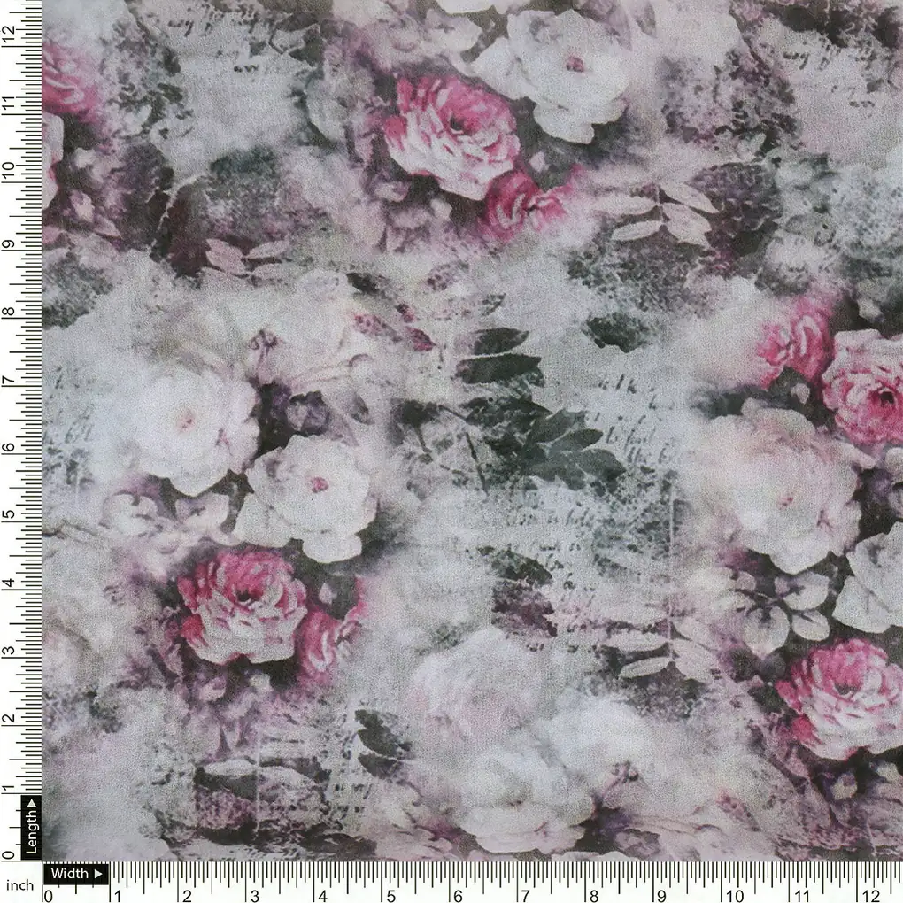 Vintage Floral Art Collection Digital Printed Fabric - Weightless - Image 4