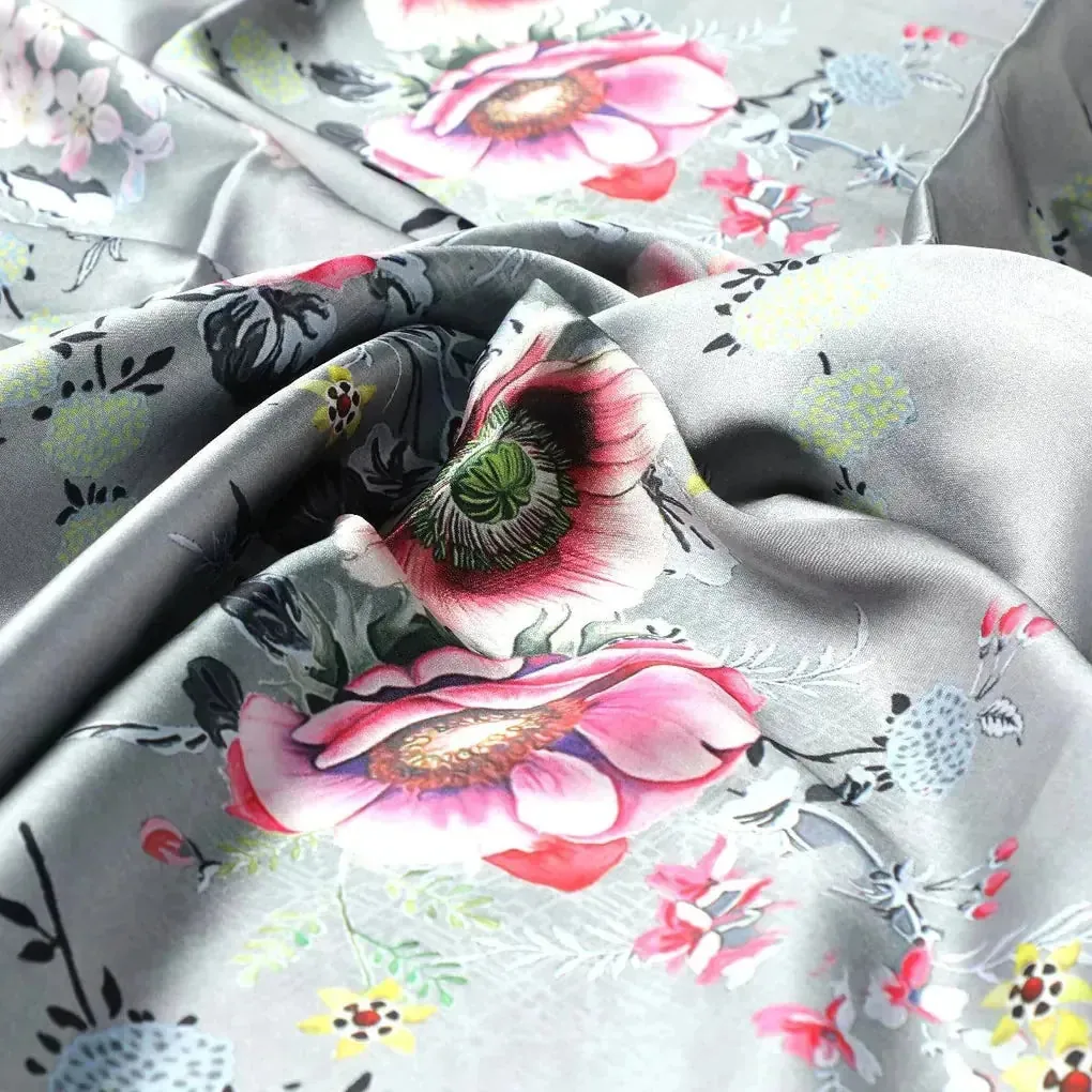 Vintage Flower Bunch Digital Printed Fabric - Japan Satin - Image 3