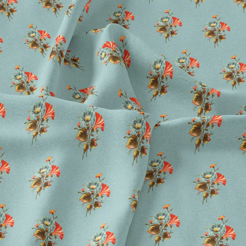 Vintage Flower Repeat Digital Printed Fabric - Image 3
