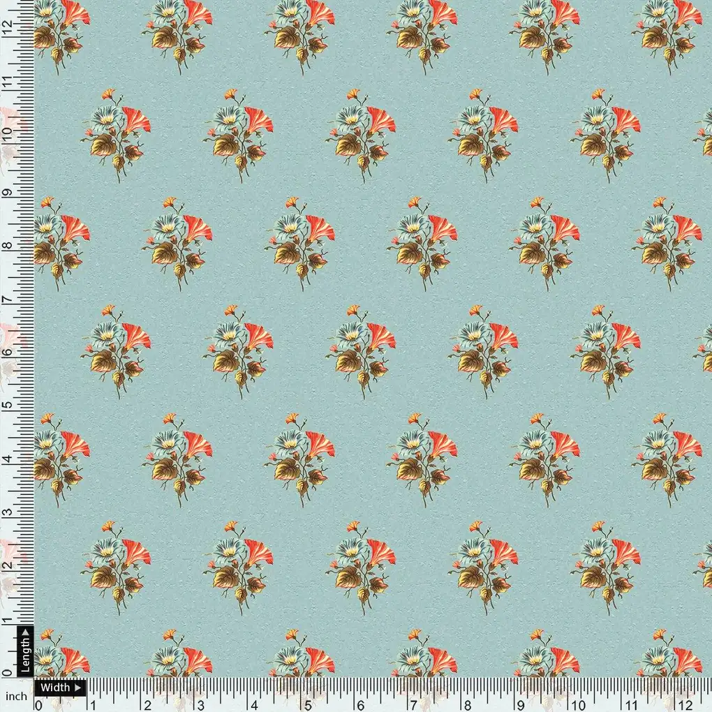 Vintage Flower Repeat Digital Printed Fabric - Image 4