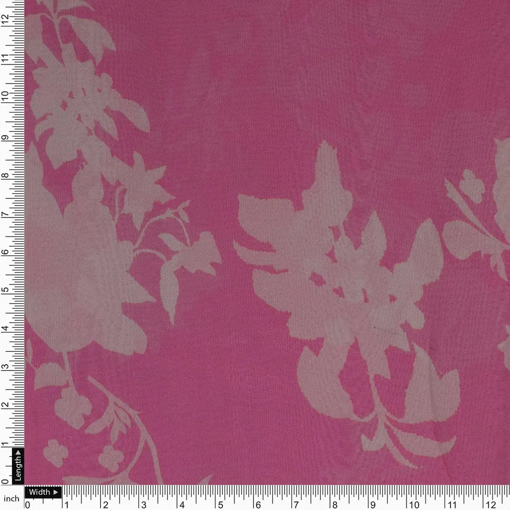 Vintage Old Spoted Flower Digital Printed Fabric - Pure Georgette - Image 4