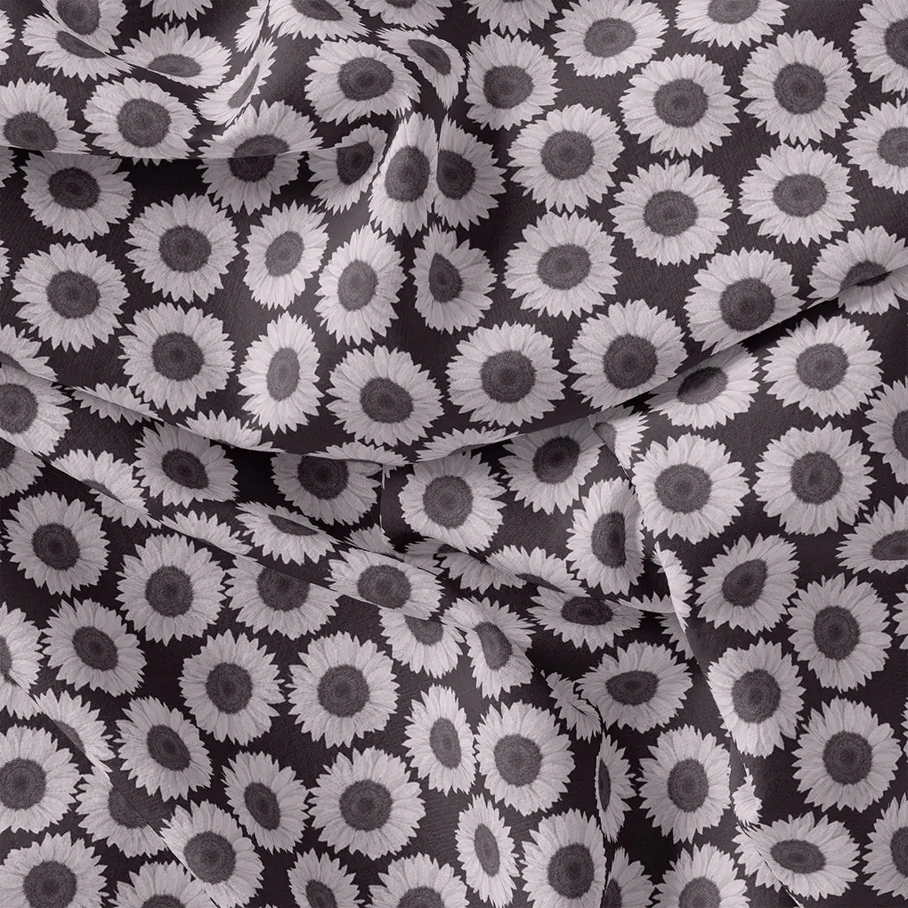Vintage Old Sunflower Digital Printed Fabric - Pure Georgette - Image 3