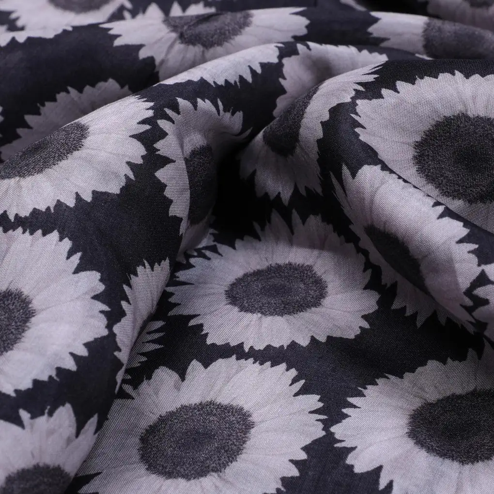 Vintage Old Sunflower Digital Printed Fabric - Pure Muslin - Image 4