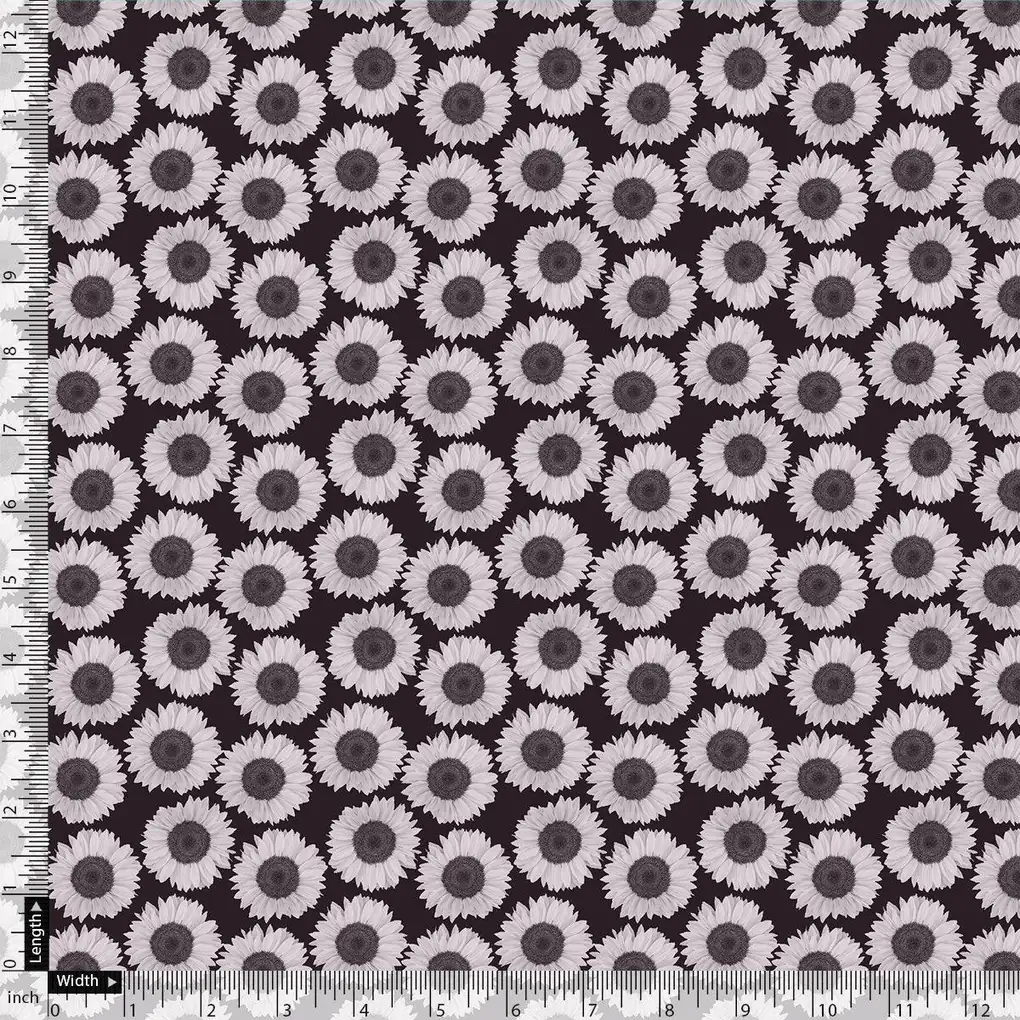 Vintage Old Sunflower Digital Printed Fabric - Weightless - Image 4