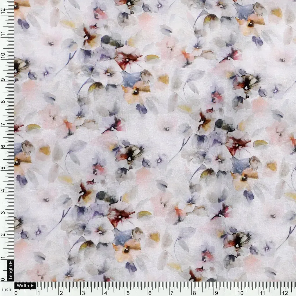 Vintage Pattern Of Chintz And Leaves Digital Printed Fabric - Kora Silk - Image 4