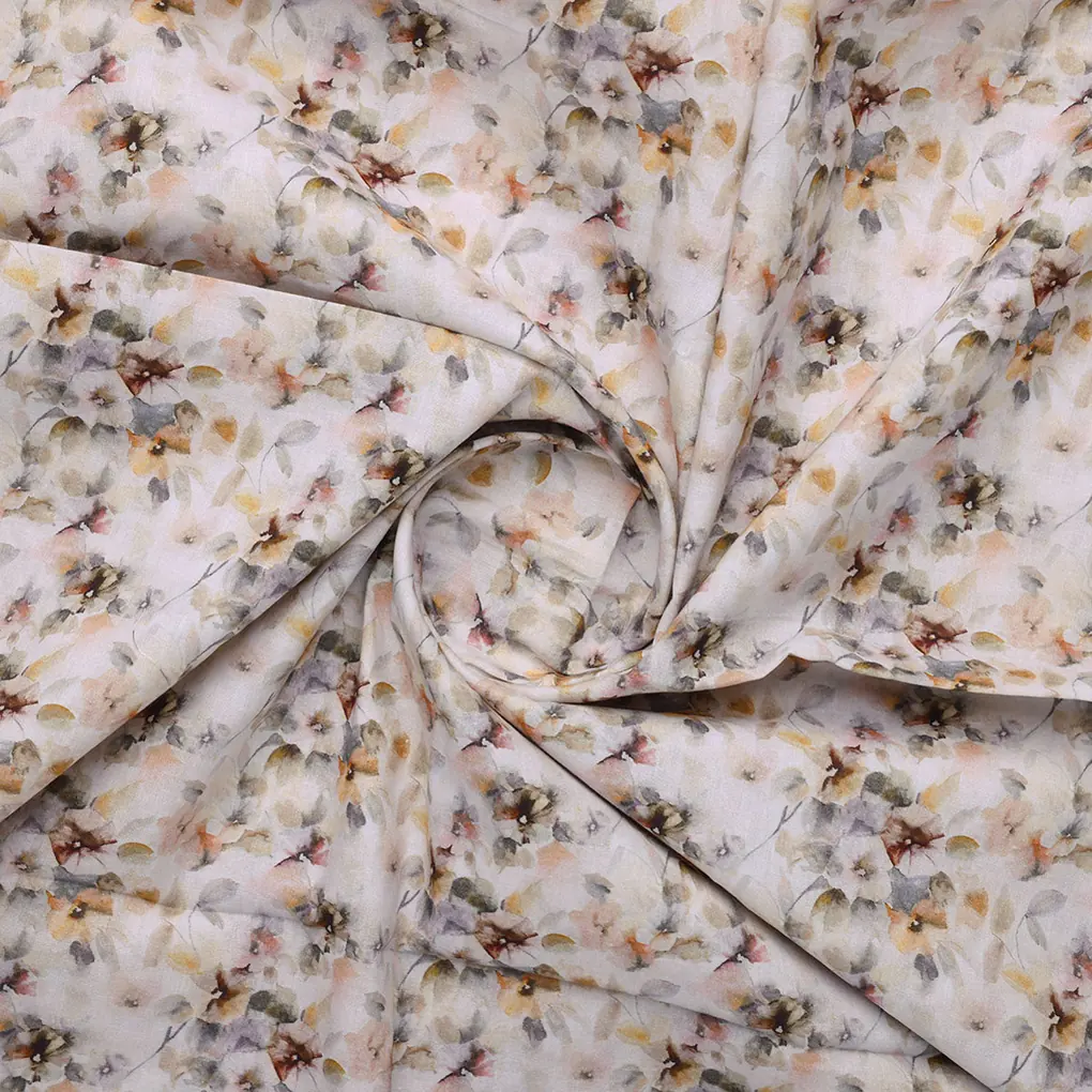 Vintage Pattern Of Chintz And Leaves Digital Printed Fabric - Cotton - Image 2