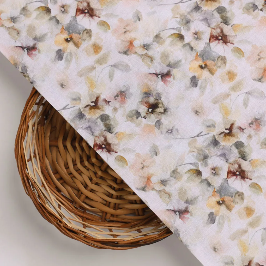 Vintage Pattern Of Chintz And Leaves Digital Printed Fabric - Cotton - Image 3