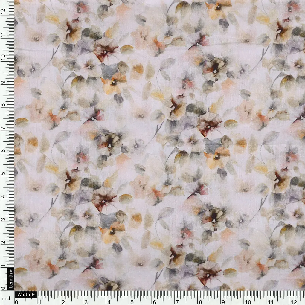 Vintage Pattern Of Chintz And Leaves Digital Printed Fabric - Cotton - Image 4