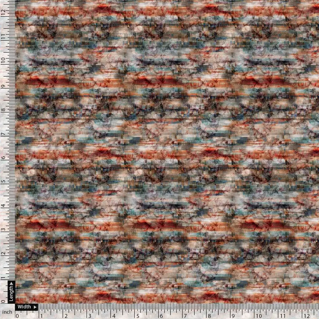 Vintage Plumeria Painted Flower Digital Printed Fabric - Image 4