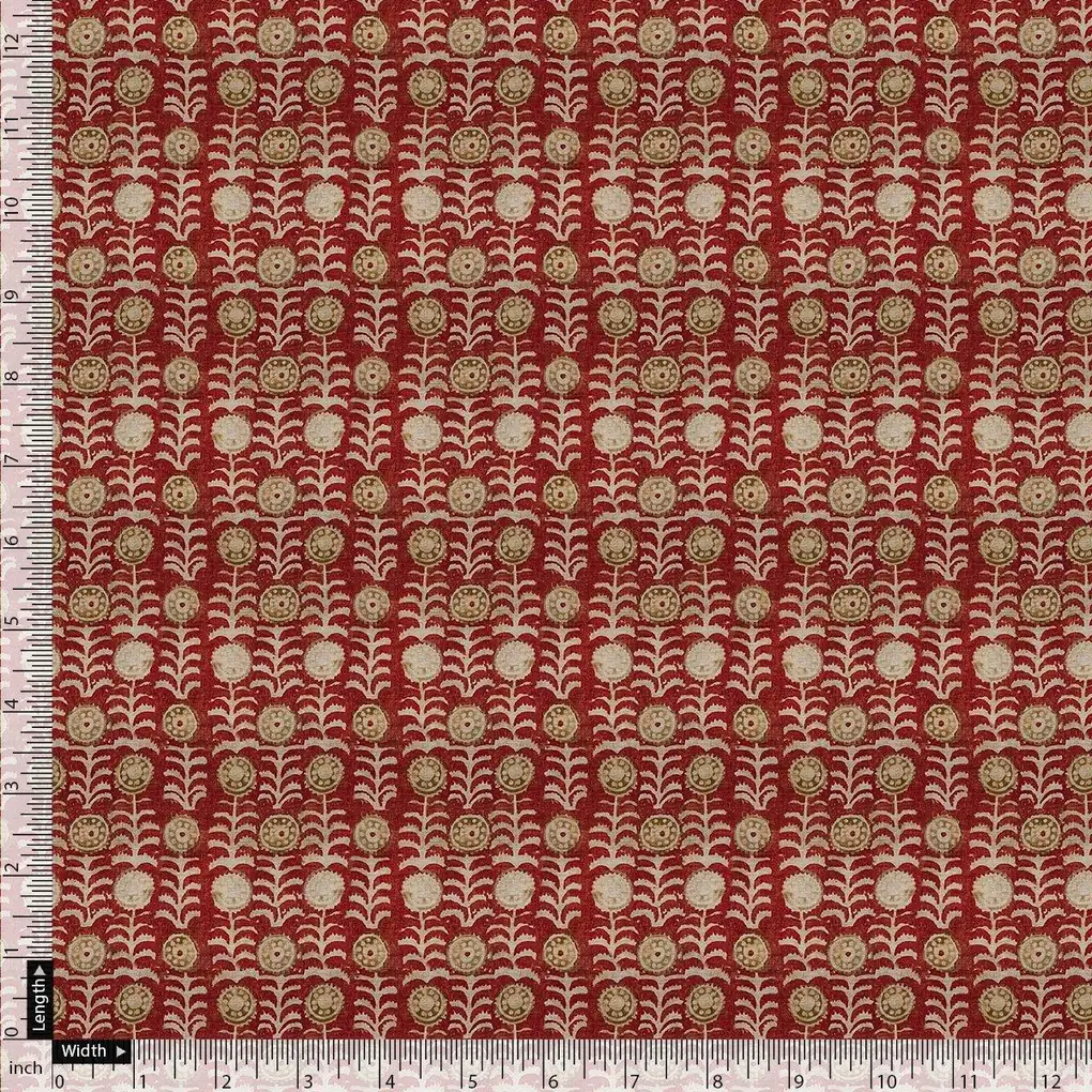 Vintage Sunflower Repeat Digital Printed Fabric - Pure Chinon - Image 4