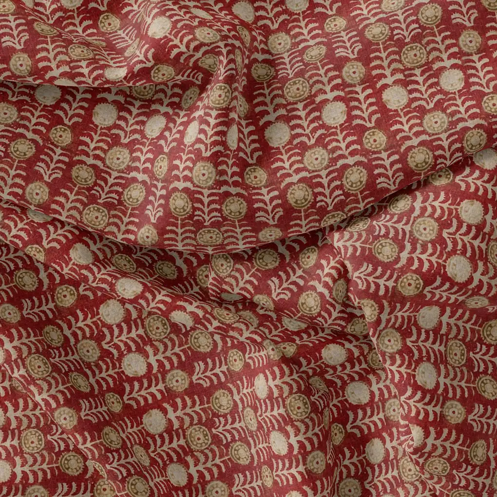 Vintage Sunflower Repeat Digital Printed Fabric - Pure Georgette - Image 3
