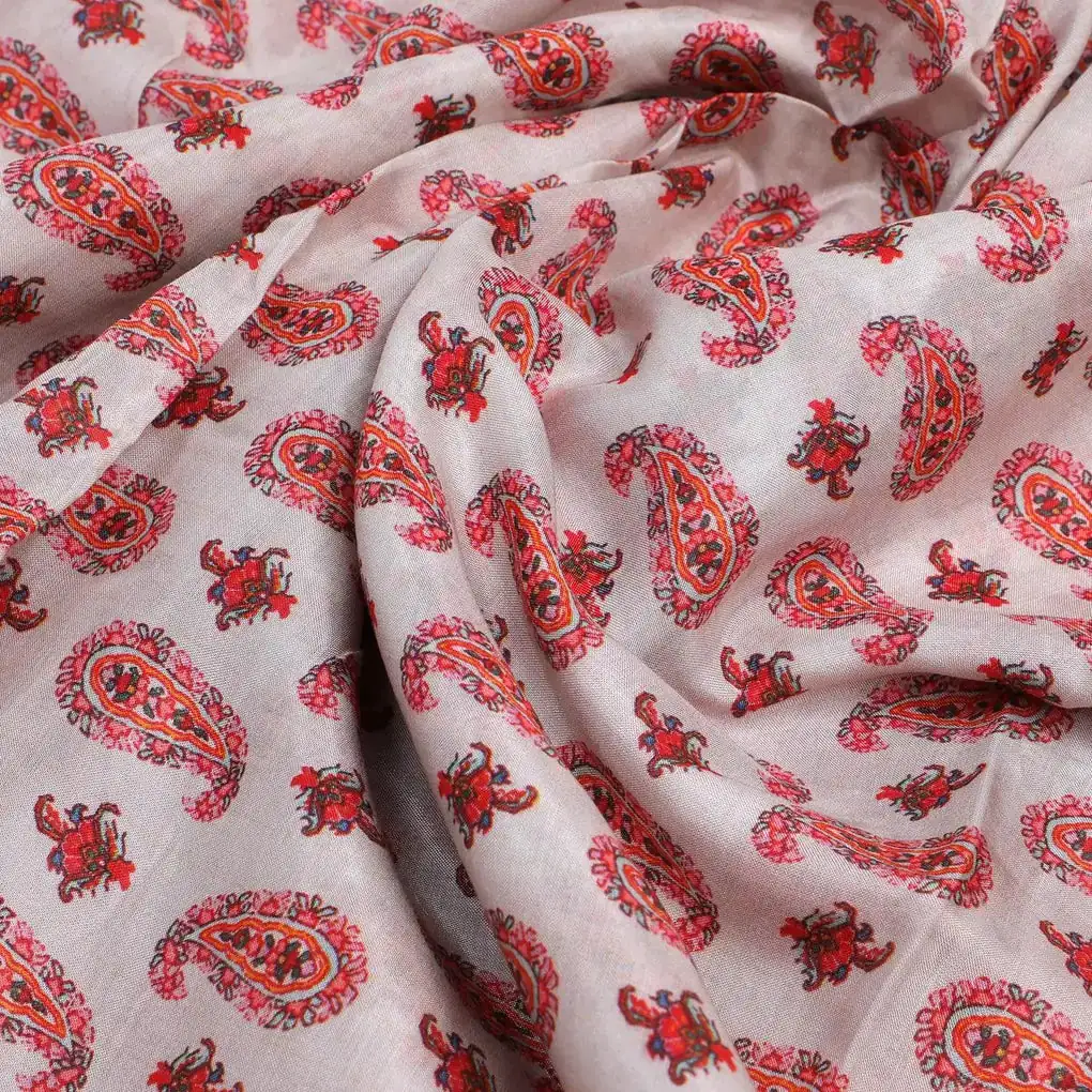 Blue Butti Pure Muslin Printed Fabric Material - Image 3