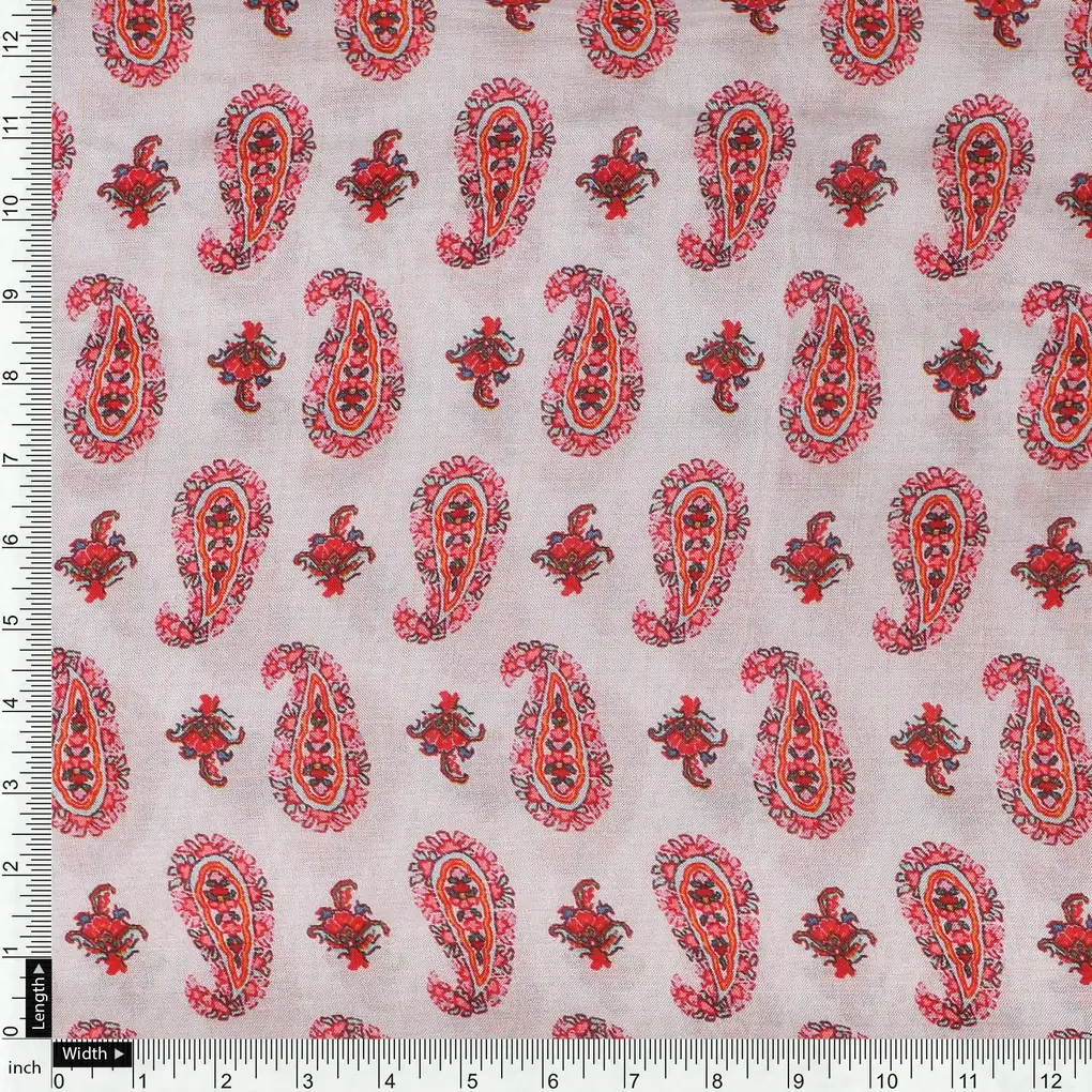 Blue Butti Pure Muslin Printed Fabric Material - Image 4