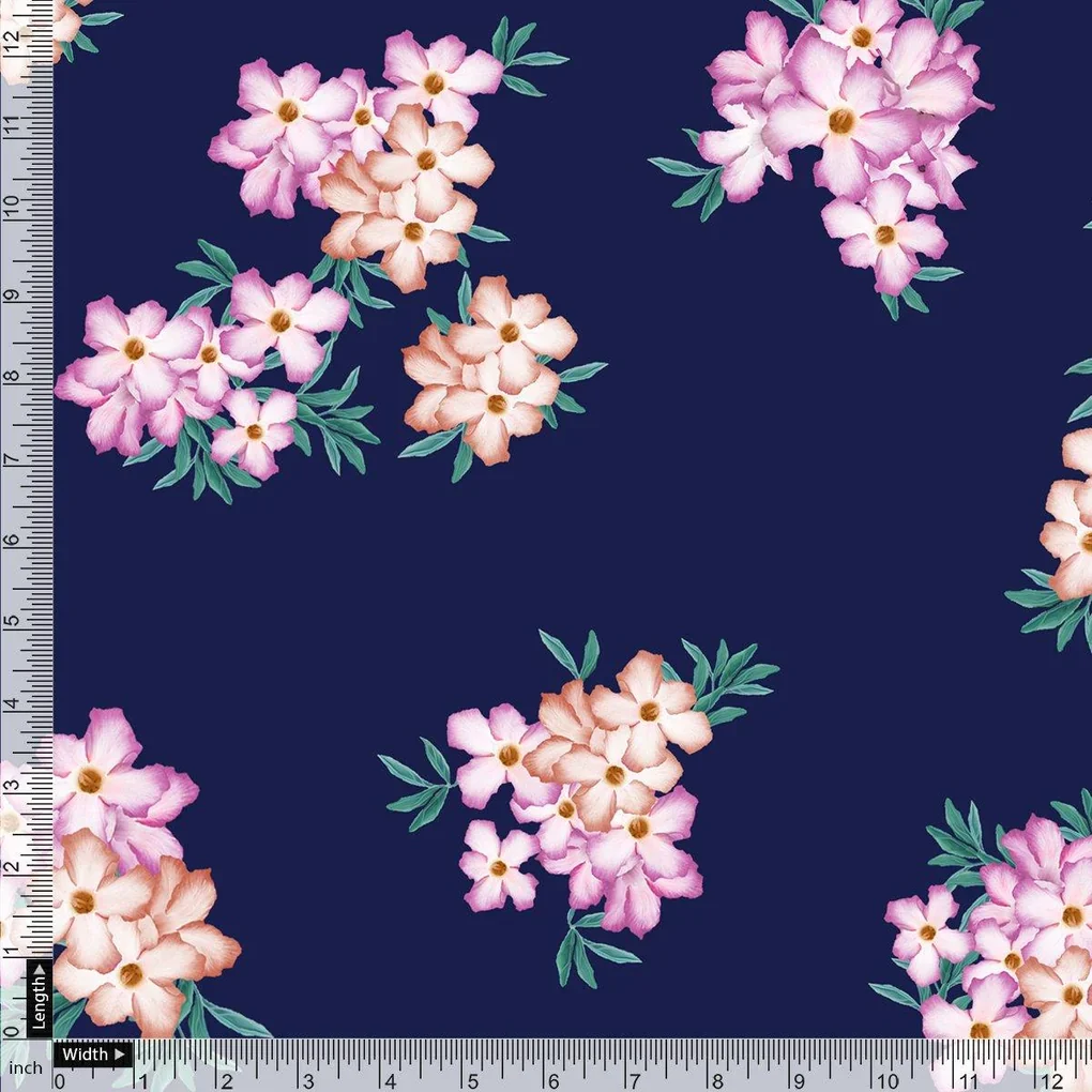 Violet Flower Bunch Digital Printed Fabric - Image 4