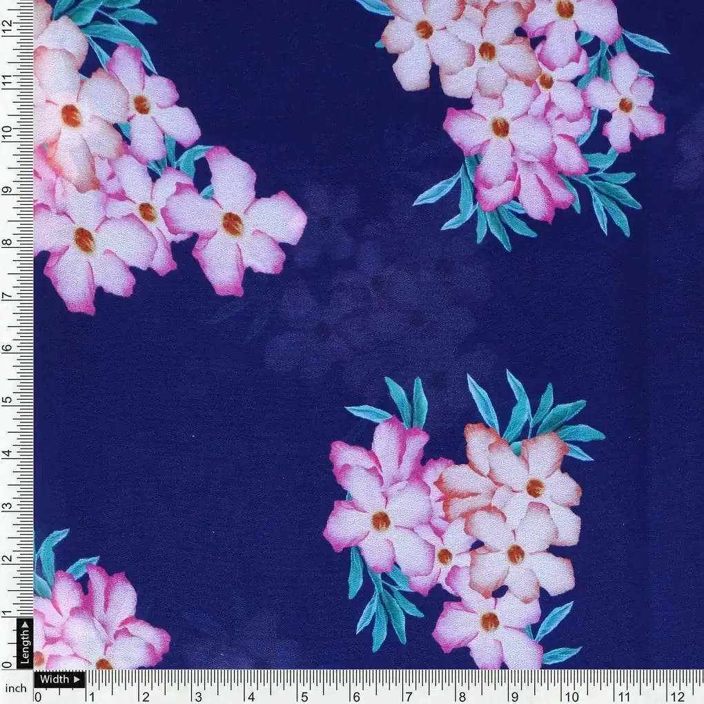 Violet Flower Bunch Digital Printed Fabric - Weightless - Image 4