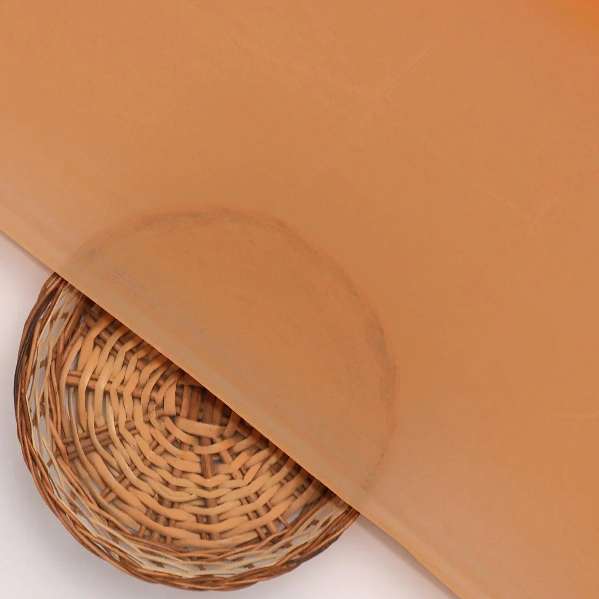 Viscose Chinon Solid Dyed Fabric in Dark Peach Color - Image 2