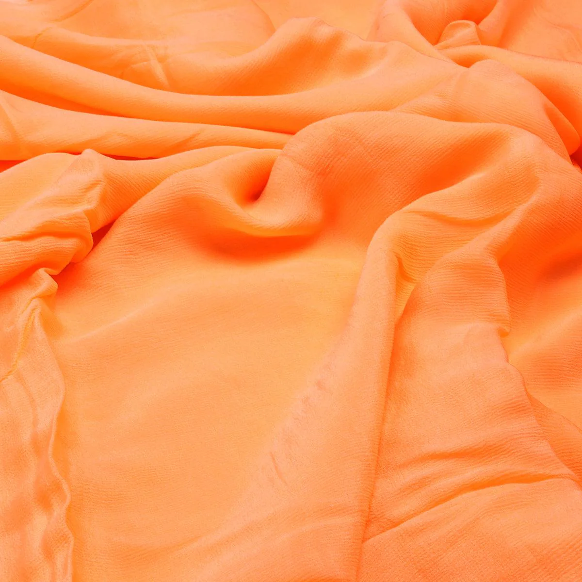 Viscose Chinon Solid Dyed Fabric in Dark Peach Color - Image 3
