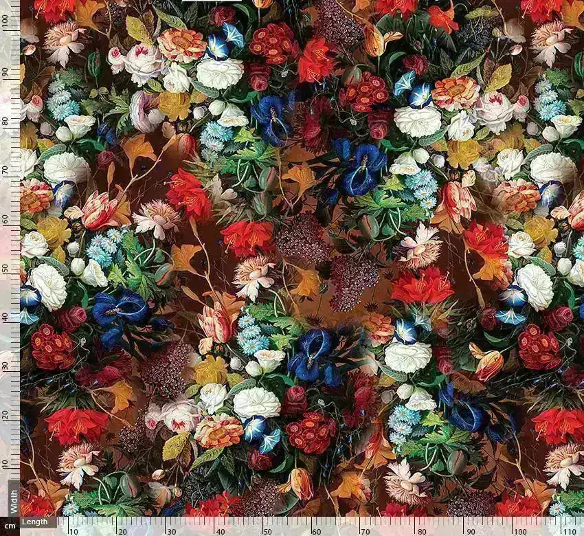 Vitage Flowers Allover Digital Printed Fabric - Image 3