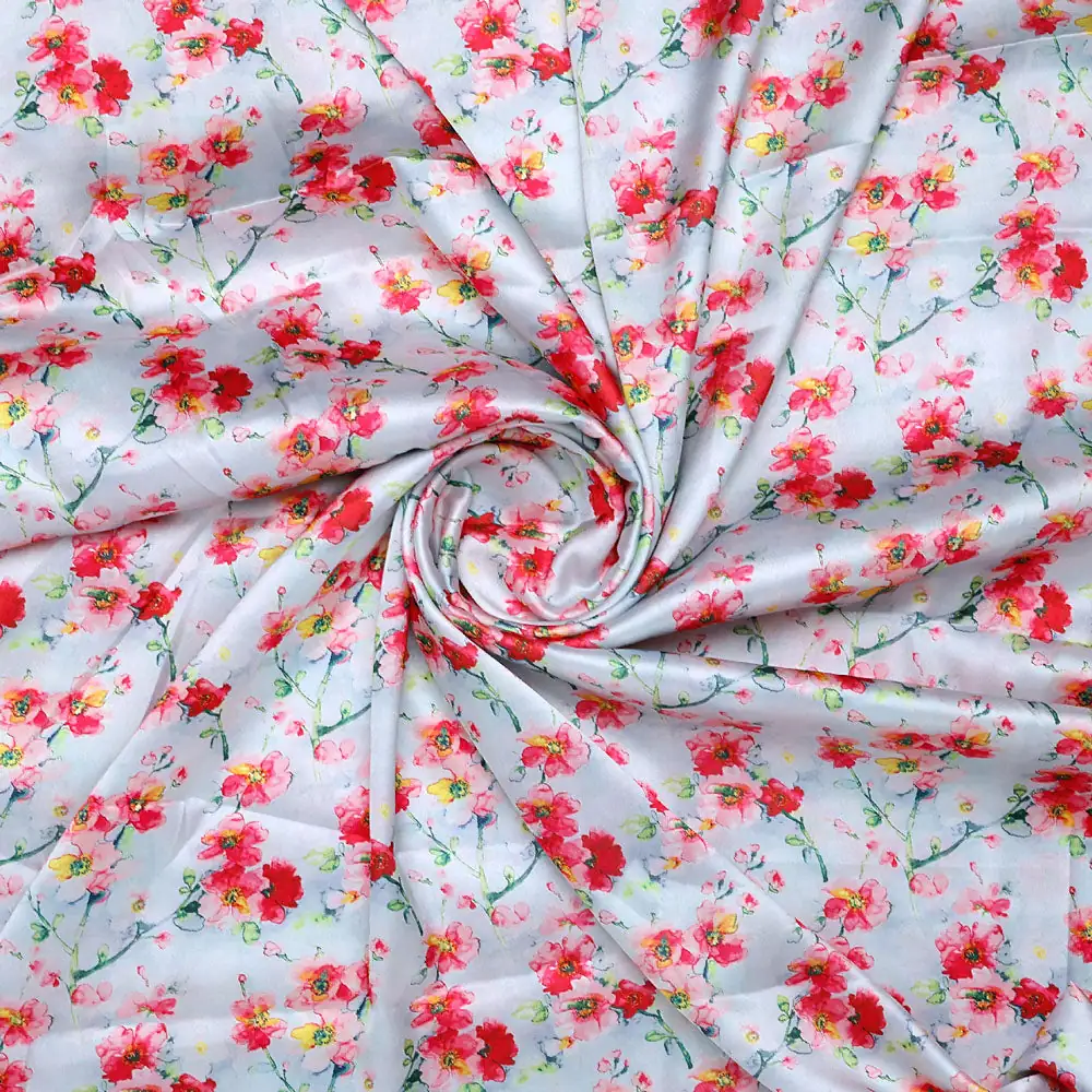 Watercolour Buttercup Flower Digital Printed Fabric - Japan Satin - Image 2