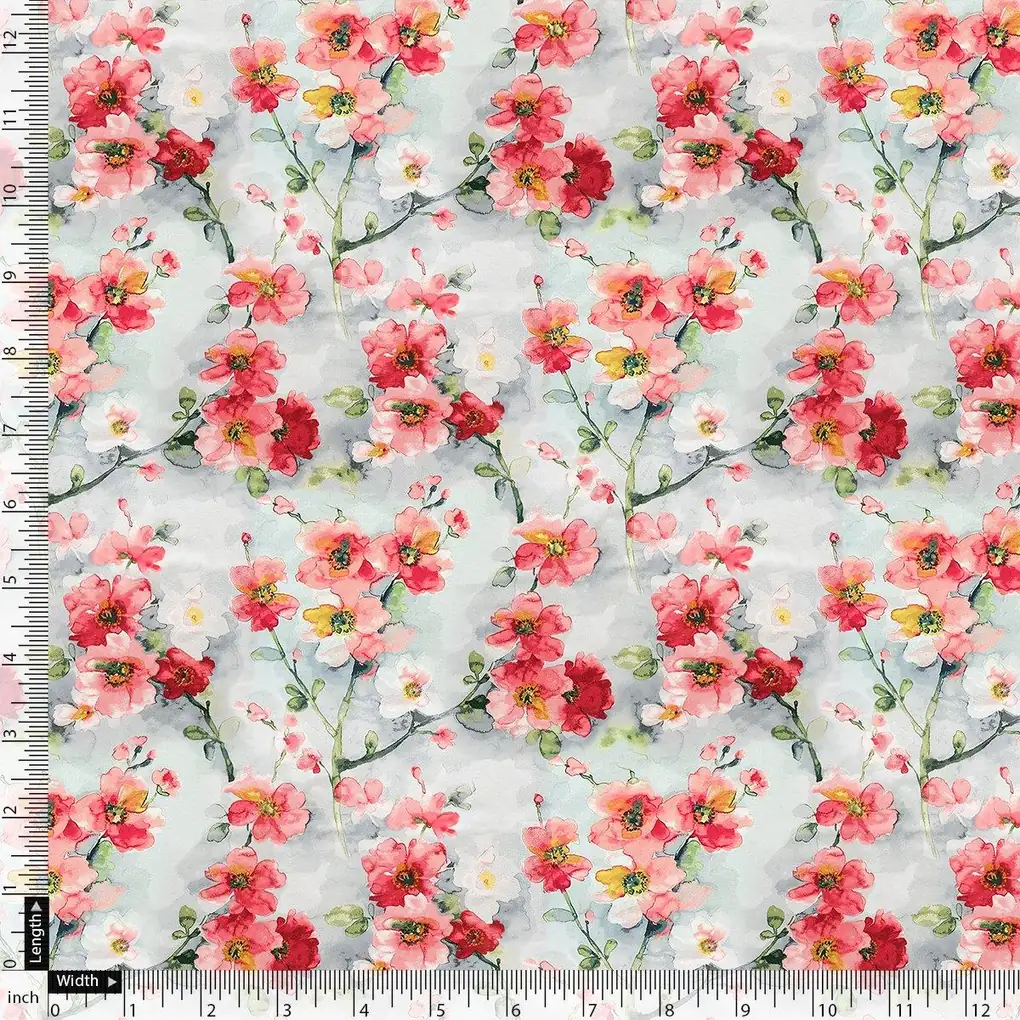 Watercolour Buttercup Flower Digital Printed Fabric - Weightless - Image 4