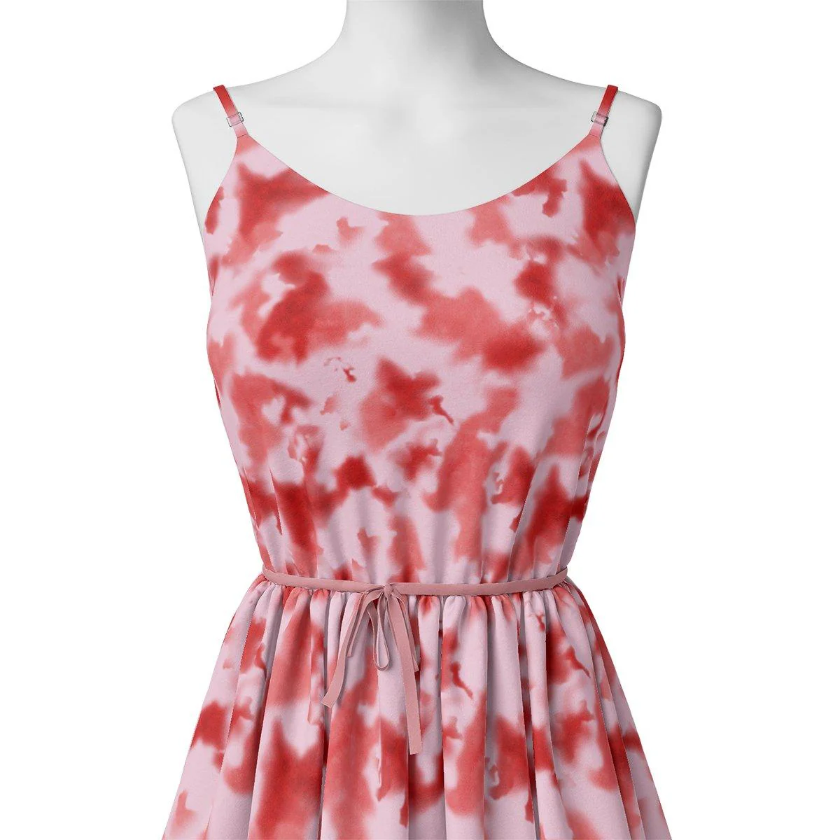 Watercolour Colour Red Spot Digital Printed Fabric - Pure Muslin - Image 2