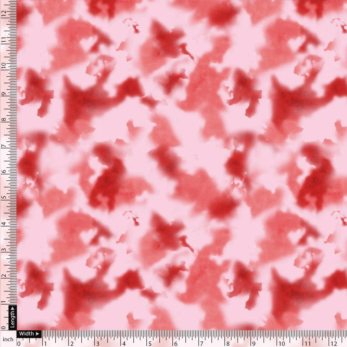 Watercolour Colour Red Spot Digital Printed Fabric - Pure Muslin - Image 4