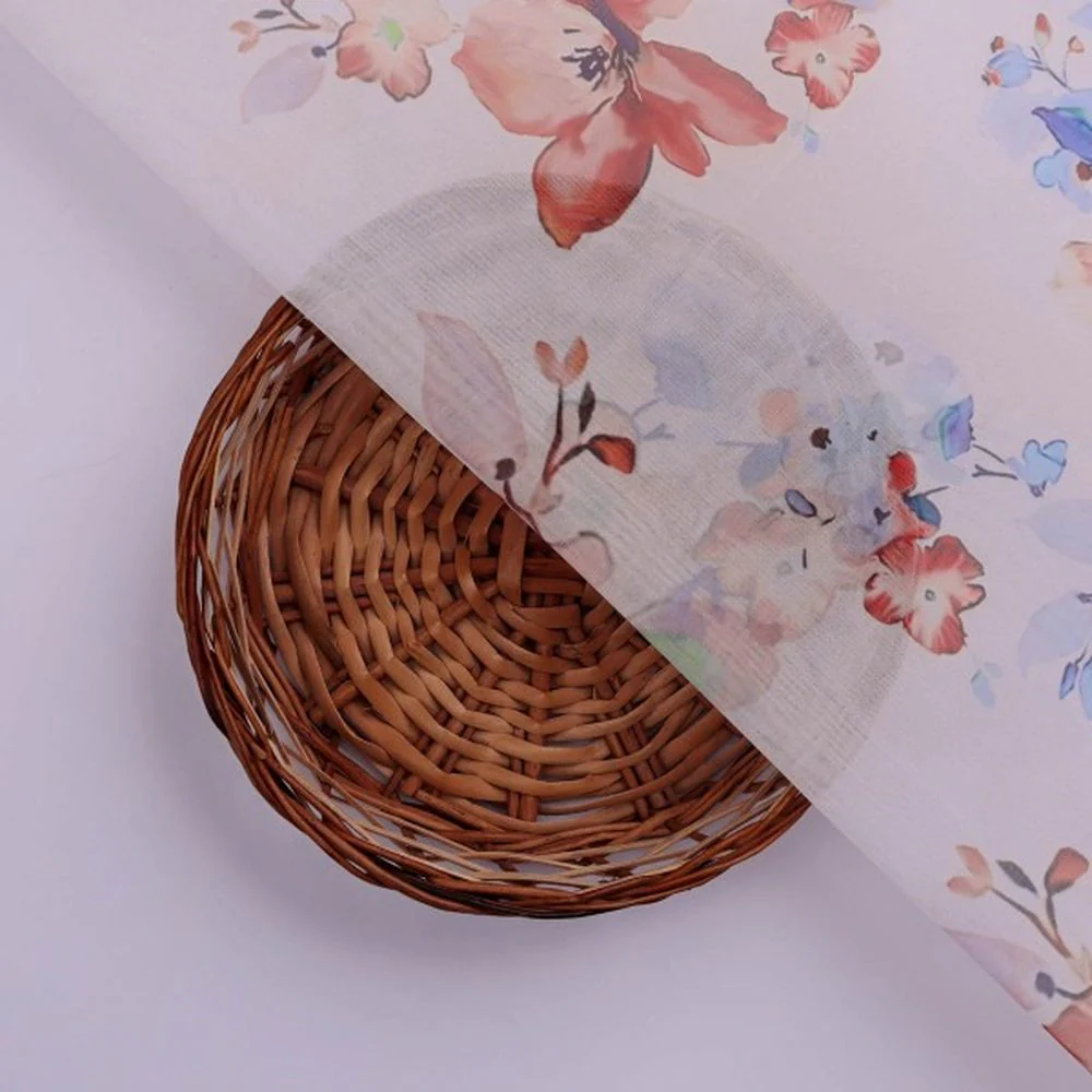 Watercolour Floral Bloom Organza Fabric for Dresses - Image 2