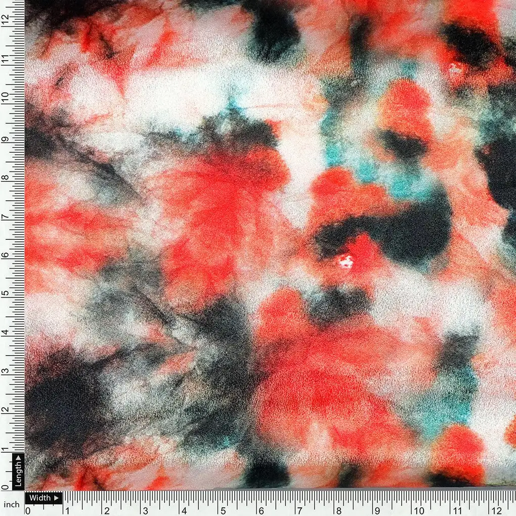 Watercolour Mapal Leafs Flower Digital Printed Fabric - Crepe - Image 4