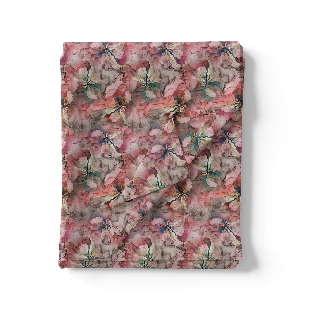 Watercolour Marigold Flower Digital Printed Fabric - Image 3