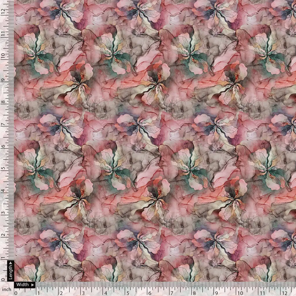 Watercolour Marigold Flower Digital Printed Fabric - Image 5