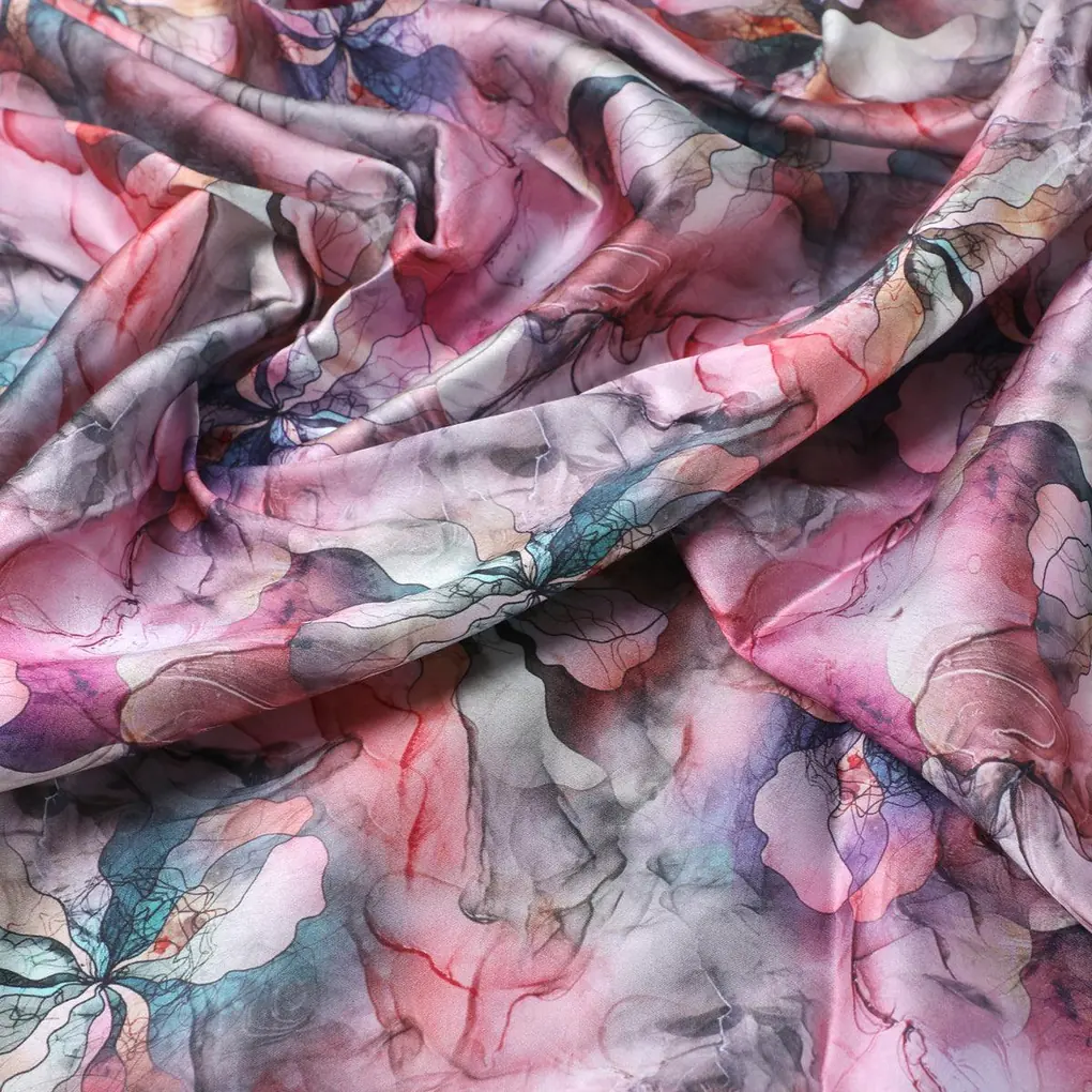 Watercolour Marigold Flower Digital Printed Fabric - Japan Satin - Image 3