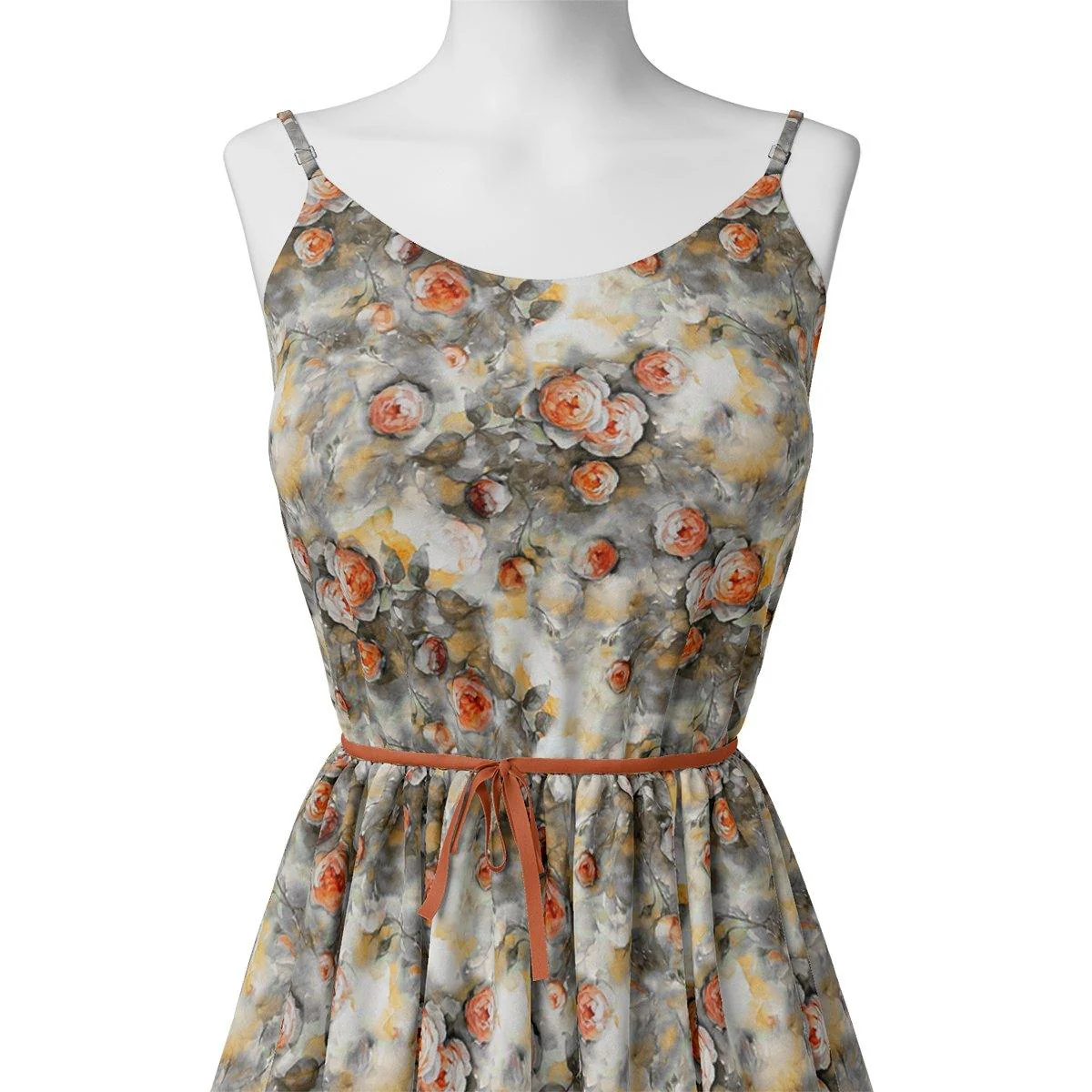Watercolour Morden Colour Roses Digital Printed Fabric - Image 2