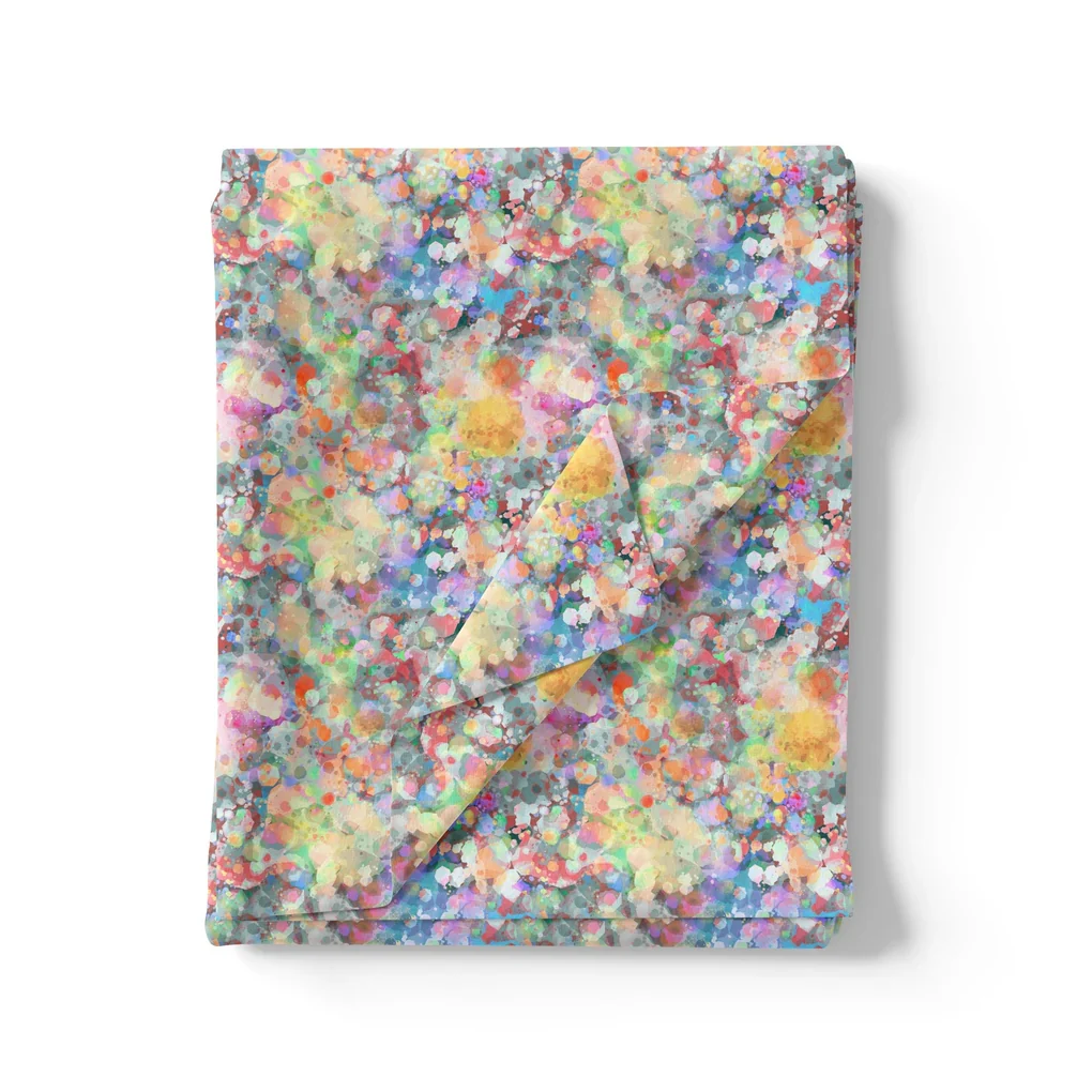 Watercolour Paint Art Of Doted Digital Printed Fabric - Image 3