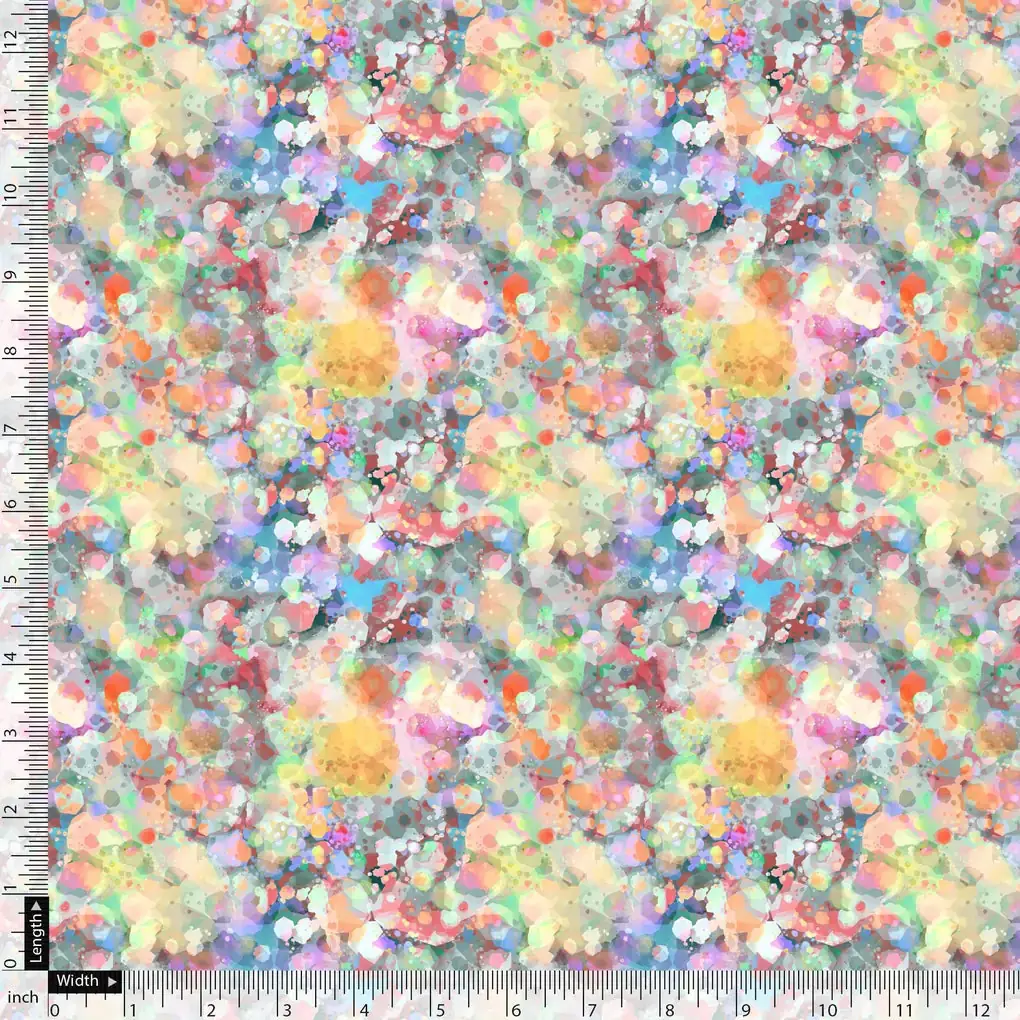 Watercolour Paint Art Of Doted Digital Printed Fabric - Image 4
