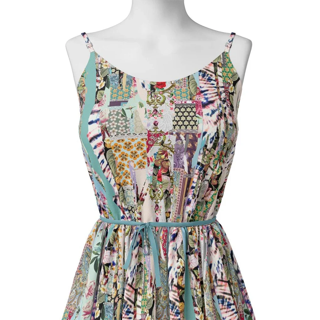 Watercolour Paint Art With Pattern Digital Printed Fabric - Image 2