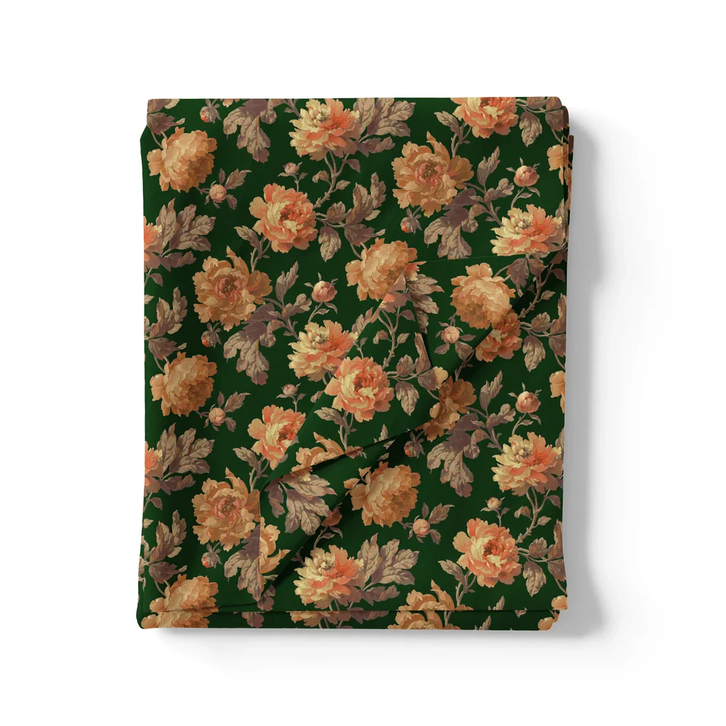 Watercolour Paper Art Roses With Gray Leaves Digital Printed Fabric - Image 3