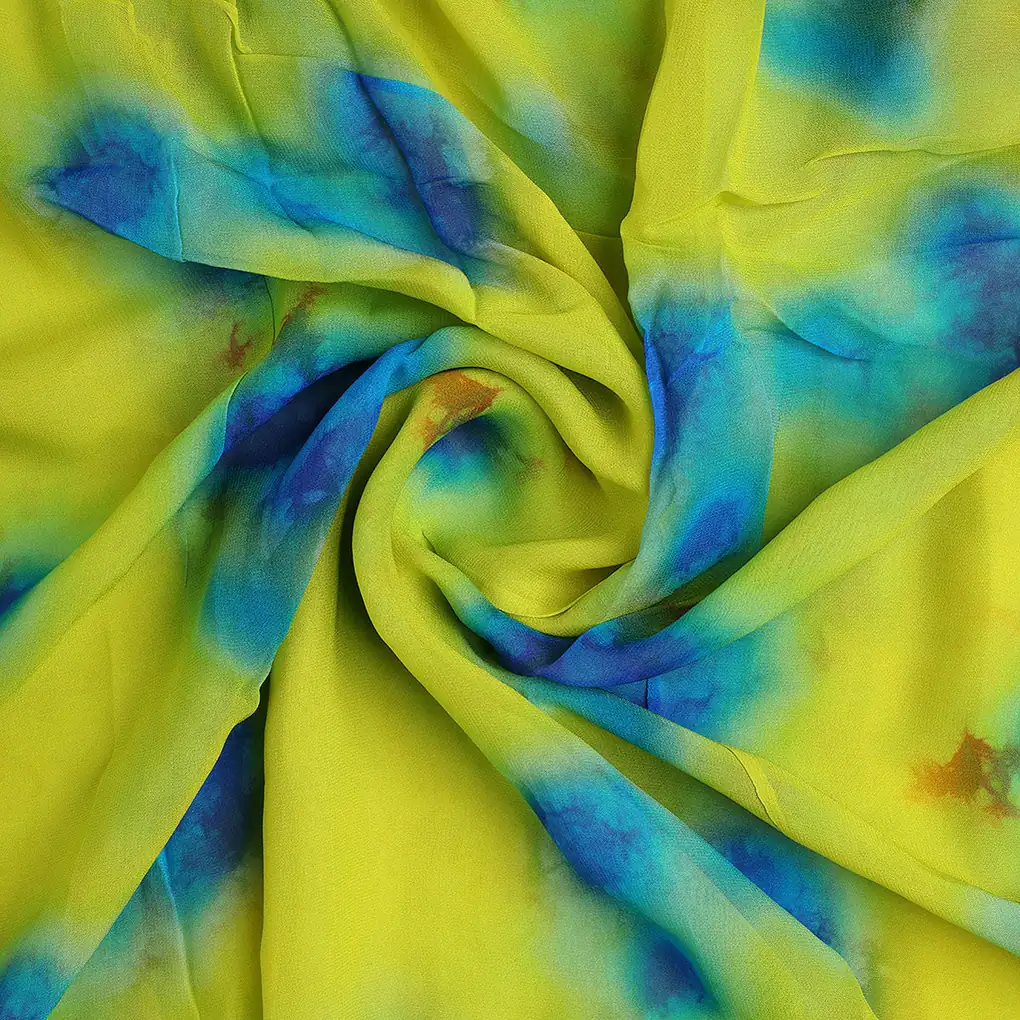 Watercolour Southern Platyfish Colour Digital Printed Fabric - Pure Georgette - Image 2