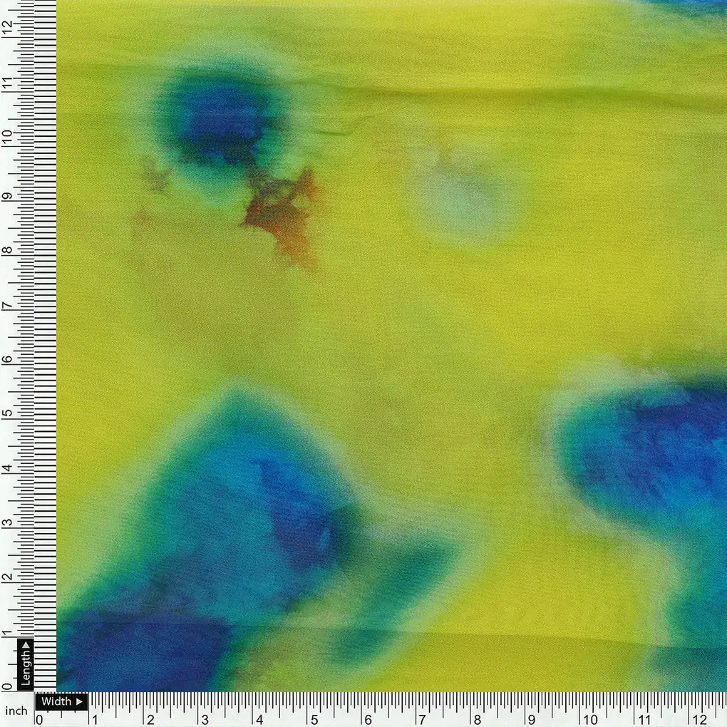 Watercolour Southern Platyfish Colour Digital Printed Fabric - Pure Georgette - Image 4