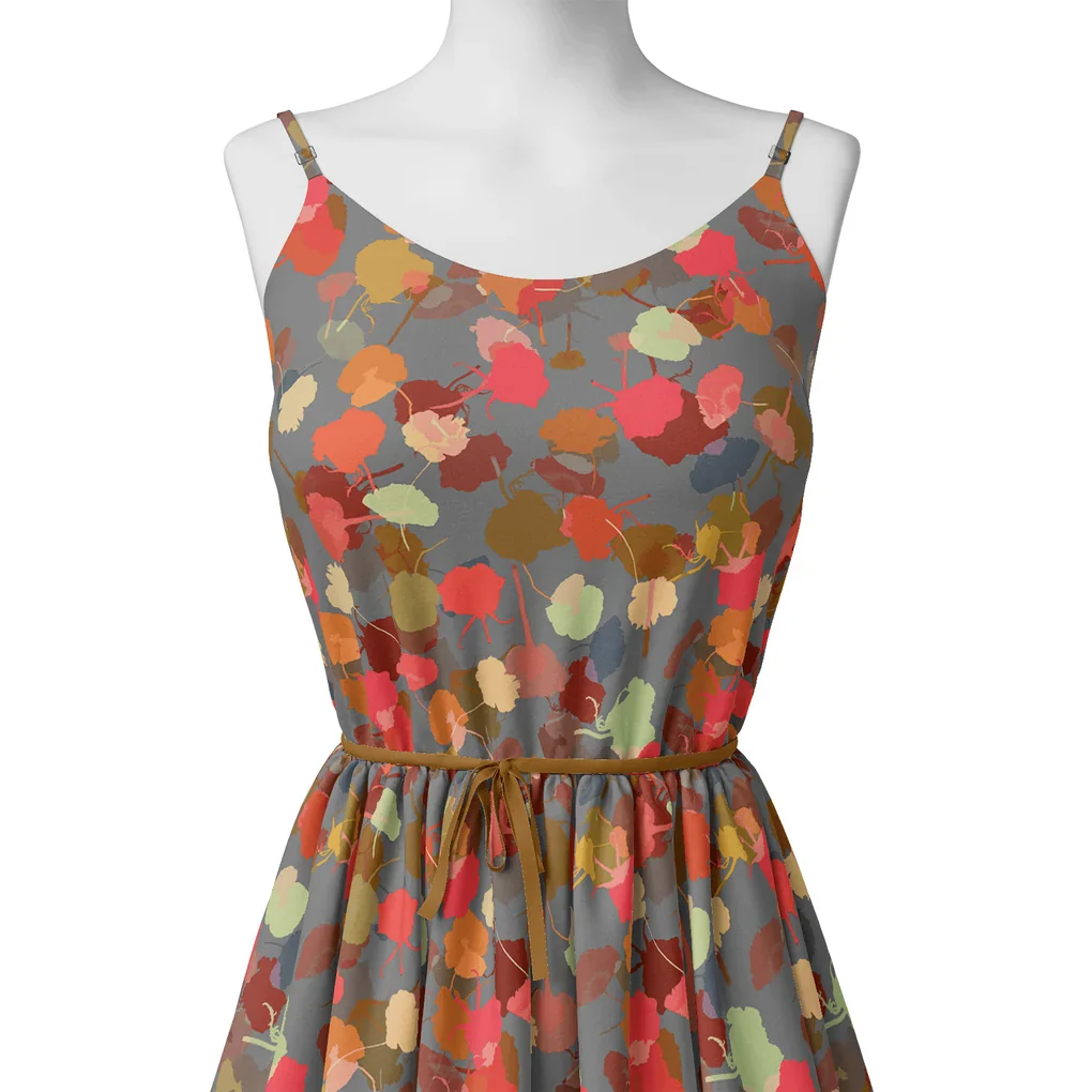 Watercolour Spotted Random Multicolour Flower Digital Printed Fabric - Image 2
