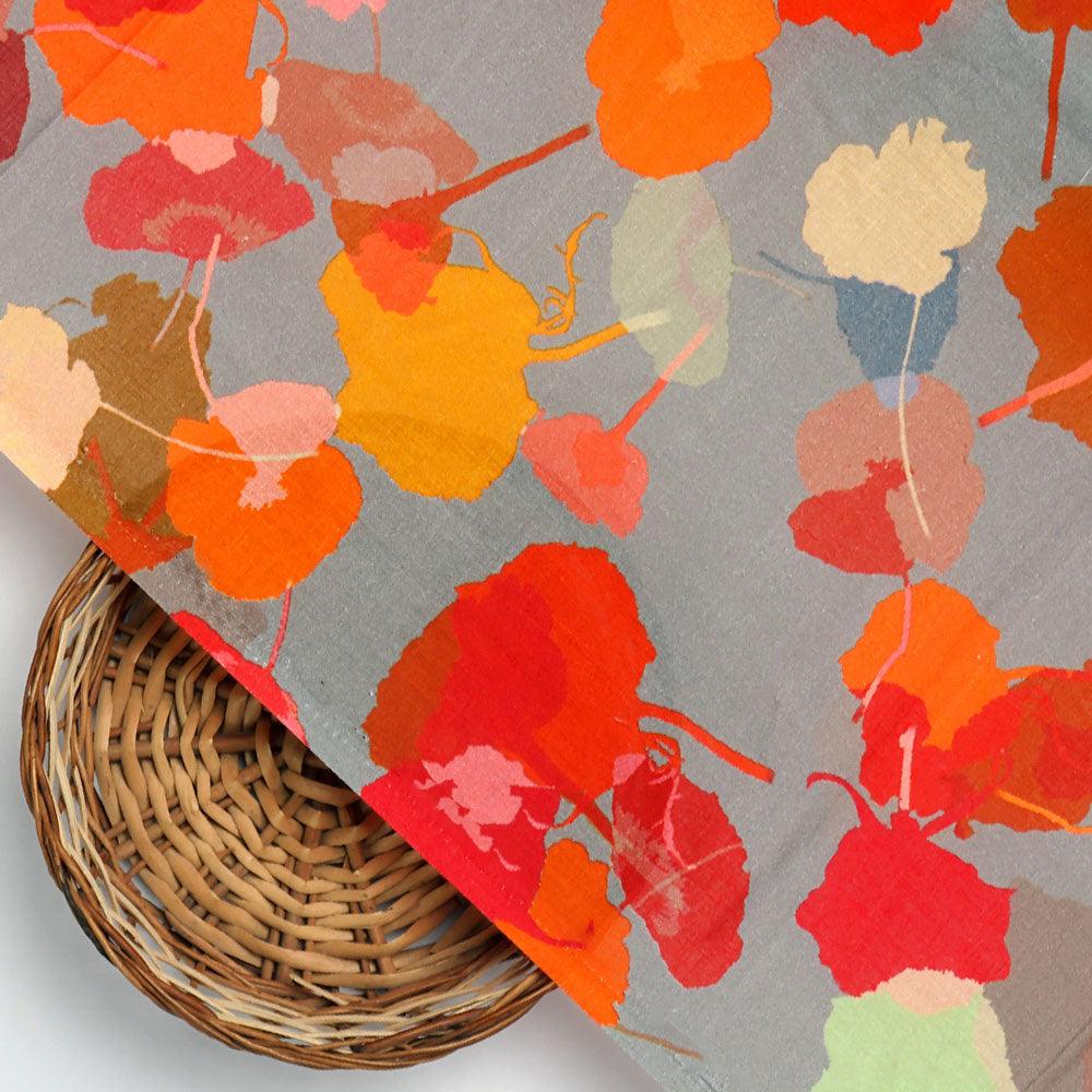 Watercolour Spotted Random Multicolour Flower Digital Printed Fabric - Pure Cotton - Image 2