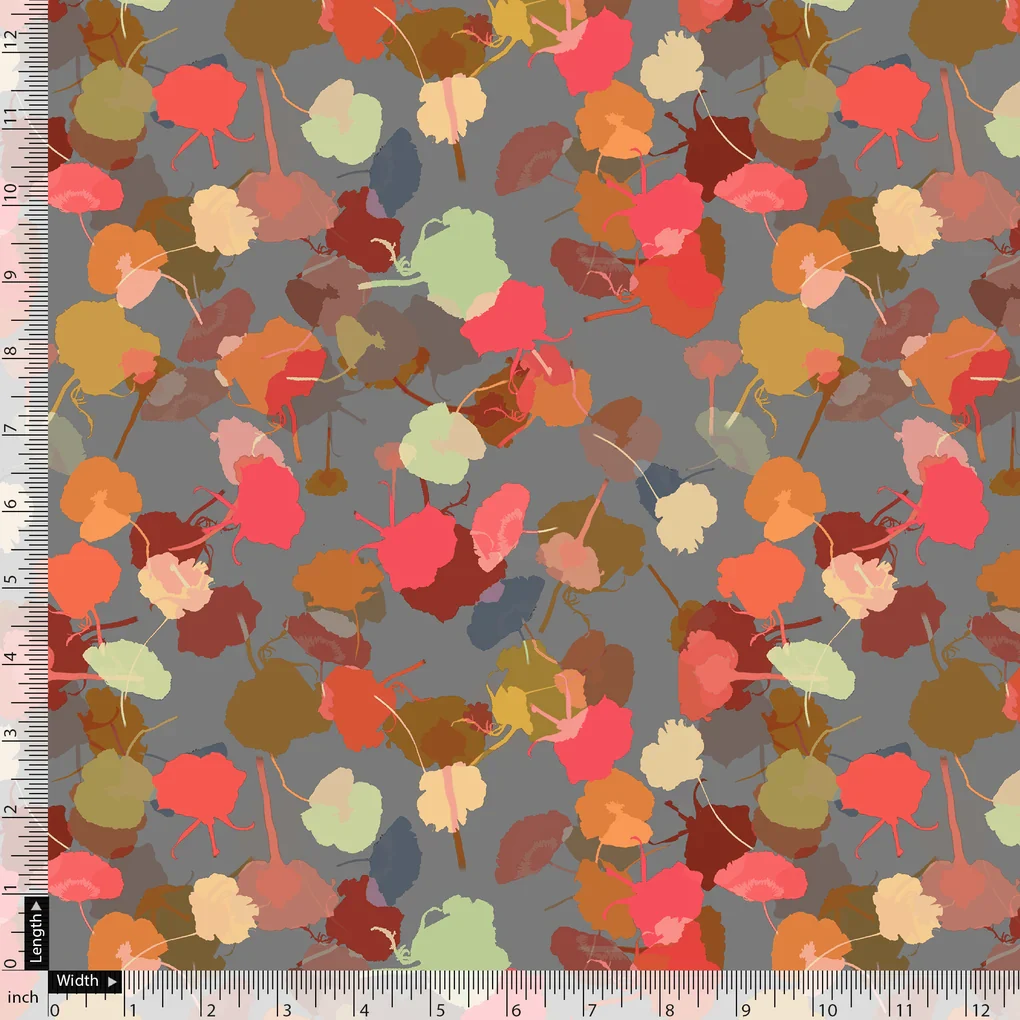 Watercolour Spotted Random Multicolour Flower Digital Printed Fabric - Pure Georgette - Image 5
