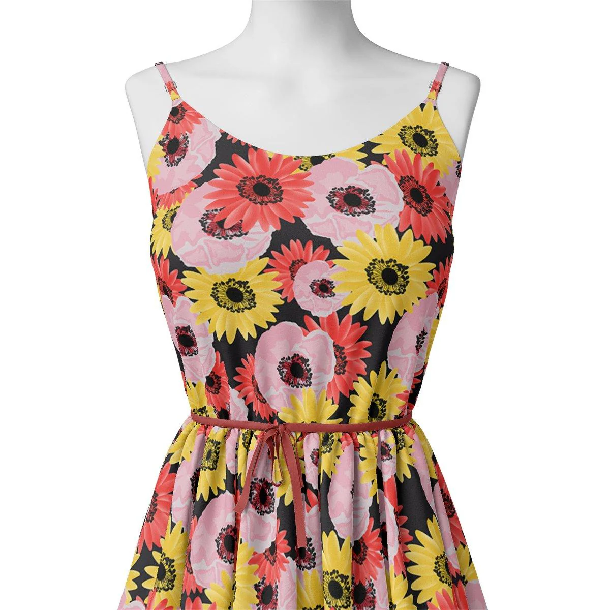 Watercolour Sunflower Digital Printed Fabric - Cotton - Image 2