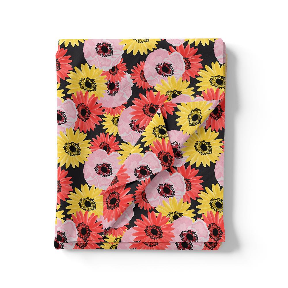 Watercolour Sunflower Digital Printed Fabric - Pure Georgette - Image 3