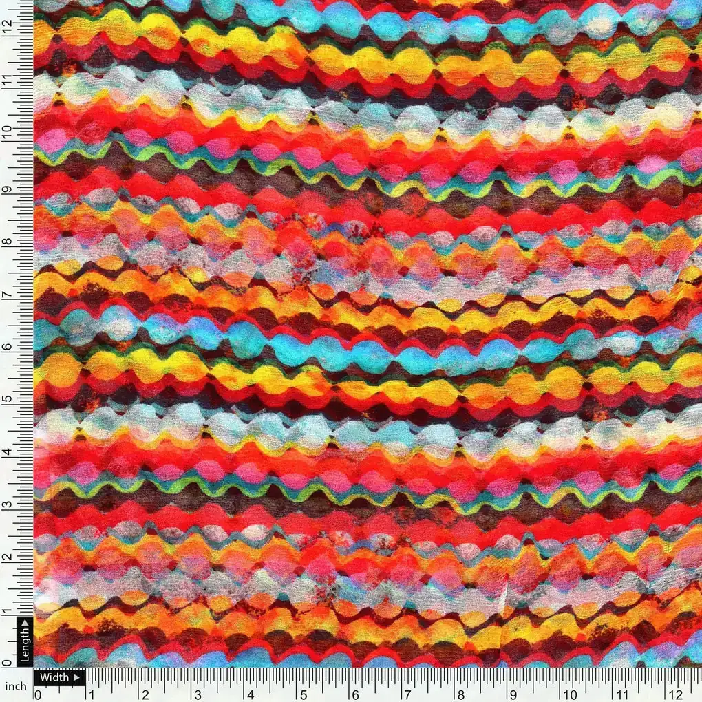 Weavy Stripes Digital Printed Fabric - Image 4