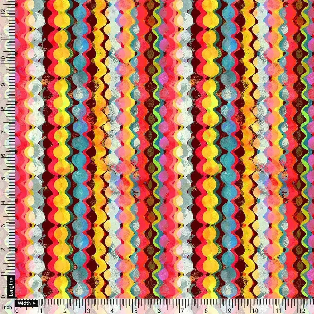 Weavy Stripes Digital Printed Fabric - Image 4